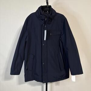 NWT Andrew Marc Harcourt Water Resistant Full Zip Car Coat with Bib - LARGE